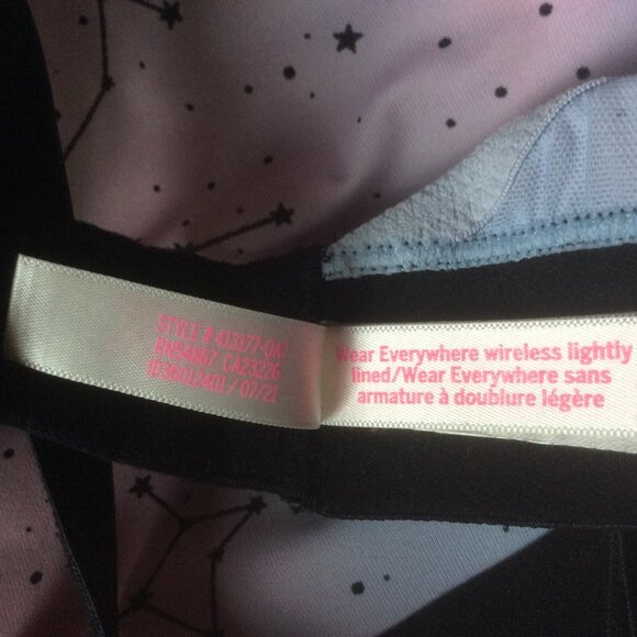 Victoria's Secret PINK Boardwalk Pink Cloudy Constellation Wireless Bra Size 34D - Picture 4 of 8